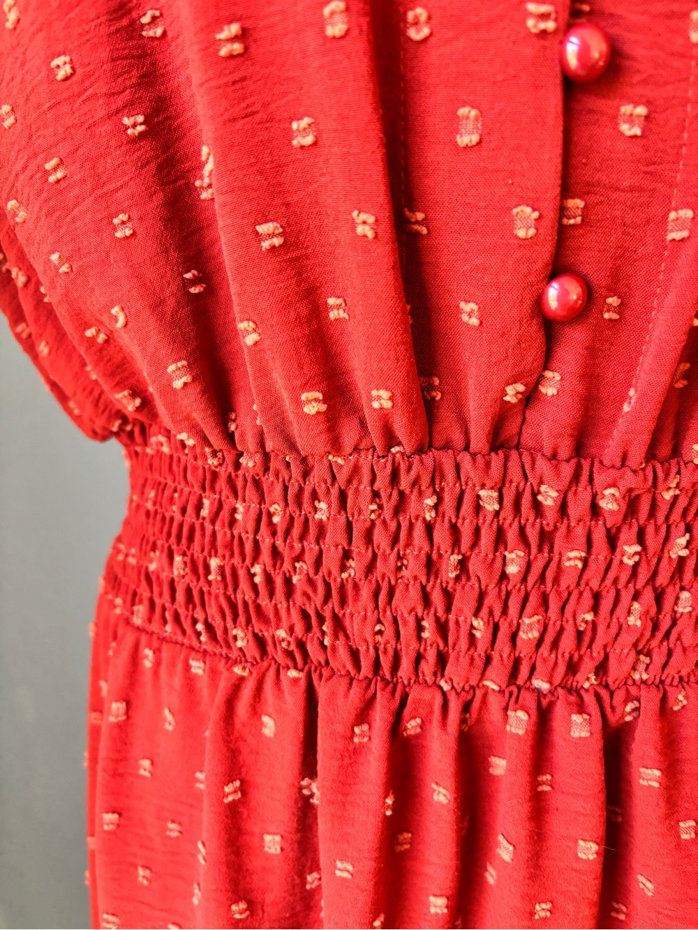 Orange Short-Sleeve Smocked-Waist Maxi Dress - Size XL - Picture 5 of 11
